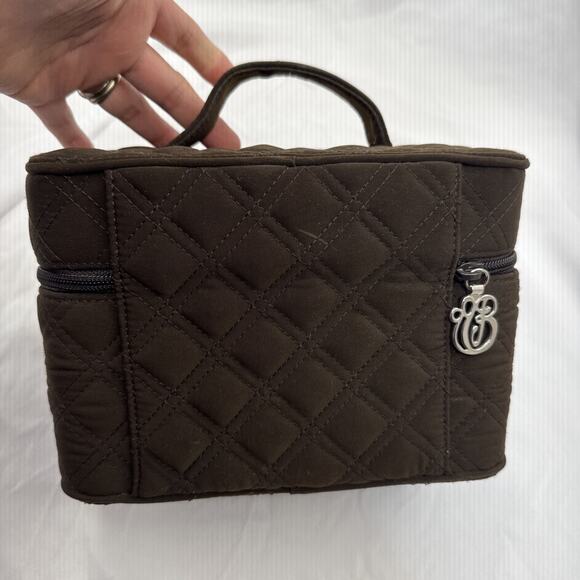 Vera Bradley CHOO CHOO TRAVEL CASE Espresso Color Dark Brown Quilted - Picture 9 of 16